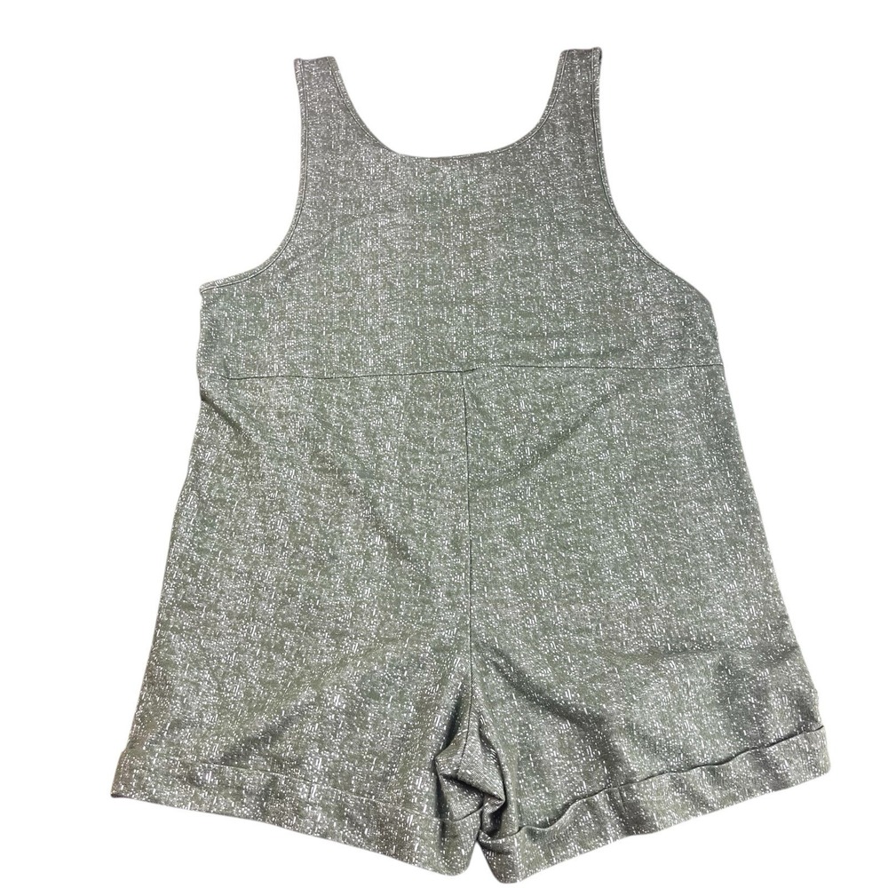 Zenana Cotton/Poly Overalls Shorts Pockets Casual Summer Outfit Green Size Small - Picture 2 of 6